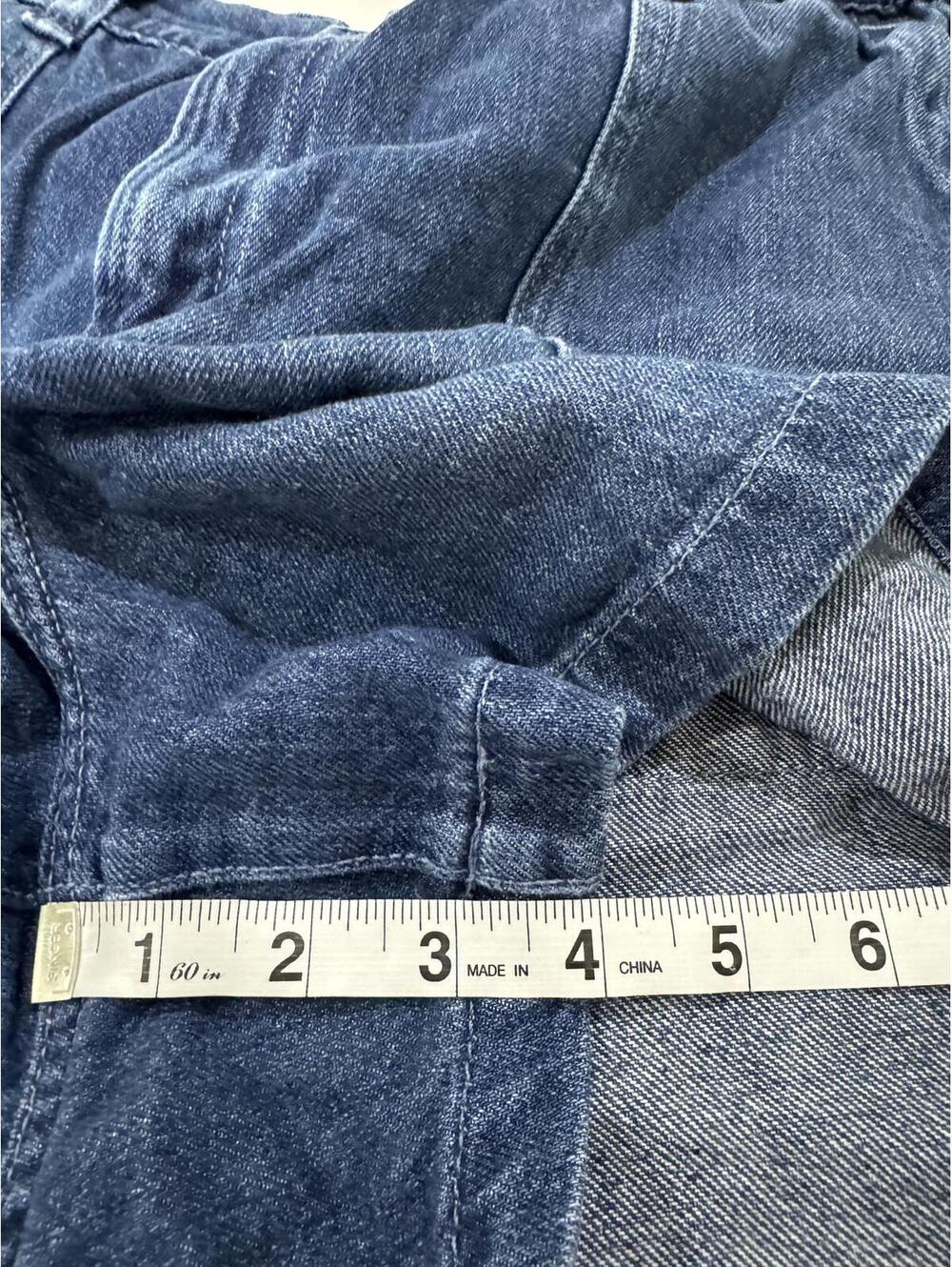 Gap High Rise Elastic Denim Utility Shorts Dark Wash XL 4" - Picture 9 of 9